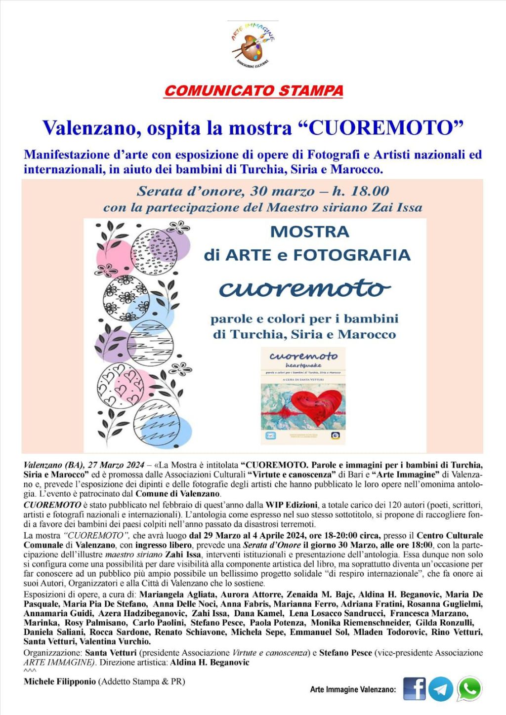 Valenzano ,ospita la mostra “Cuoremorto”